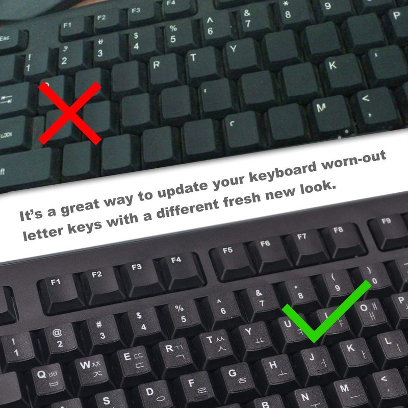 FFORITO Compatibility: Universal Type Keyboard Stickers, Designed for All Kinds of Desktop Keyboards, Laptop Keyboards. - Image 3